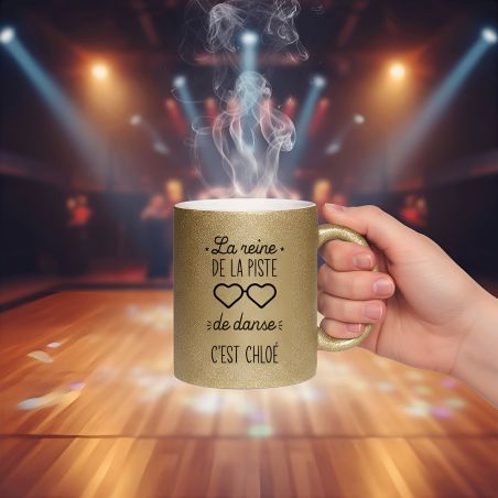 Personalized glitter cup · Dance floor model | Gold