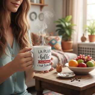 Ceramic mug The Most Beautiful Mom Customizable