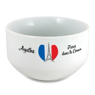 Bol petit déjeuner personnalisable Ville : Paris dans le coeur