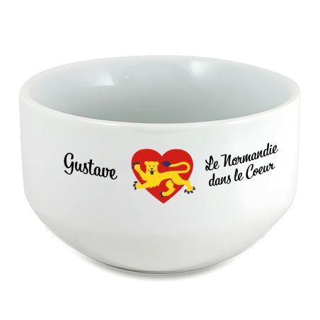 Bol petit déjeuner personnalisable Région : La Normandie dans le coeur