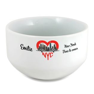 Bol petit déjeuner personnalisable Ville : New York dans le coeur