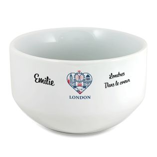 Bol petit déjeuner personnalisable Ville : Londres dans le coeur