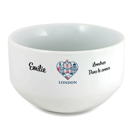 Bol petit déjeuner personnalisable Ville : Londres dans le coeur