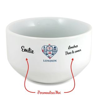 Bol petit déjeuner personnalisable Ville : Londres dans le coeur