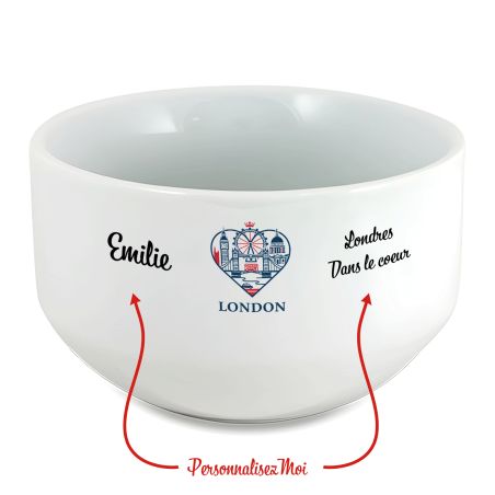Bol petit déjeuner personnalisable Ville : Londres dans le coeur