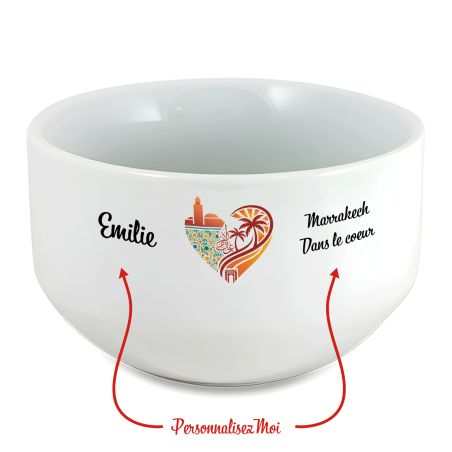 Bol petit déjeuner personnalisable Ville : Marrakech dans le coeur