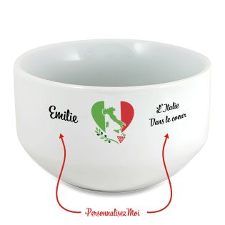 Bol petit déjeuner personnalisable Pays : L'Italie dans le coeur