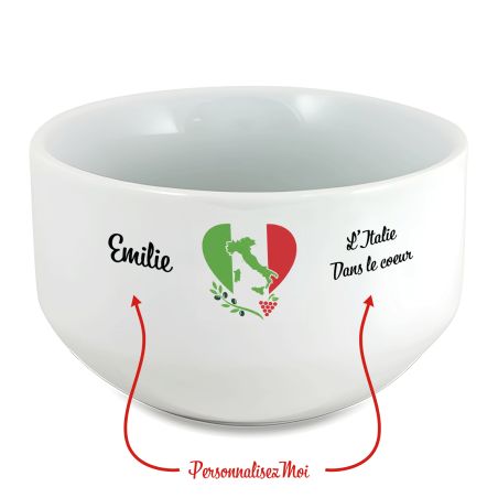 Bol petit déjeuner personnalisable Pays : L'Italie dans le coeur