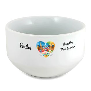 Bol petit déjeuner personnalisable Ville : Bruxelles dans le coeur