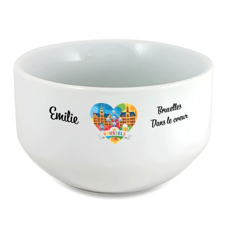 Bol petit déjeuner personnalisable Ville : Bruxelles dans le coeur
