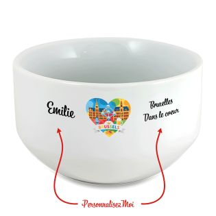 Bol petit déjeuner personnalisable Ville : Bruxelles dans le coeur