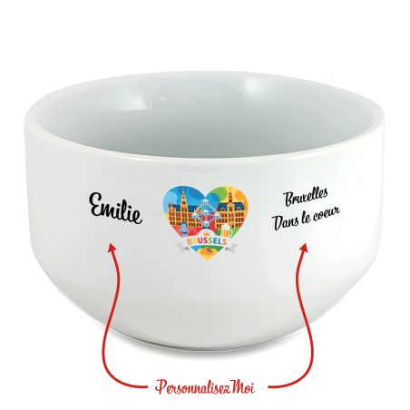 Bol petit déjeuner personnalisable Ville : Bruxelles dans le coeur