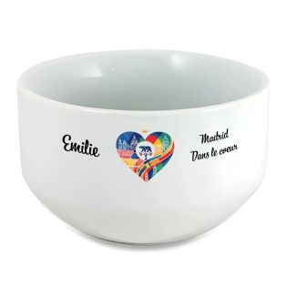Bol petit déjeuner personnalisable Ville : Madrif dans le coeur
