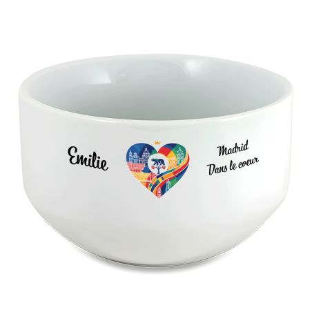 Bol petit déjeuner personnalisable Ville : Madrif dans le coeur
