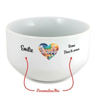 Bol petit déjeuner personnalisable Ville : Rome dans le coeur