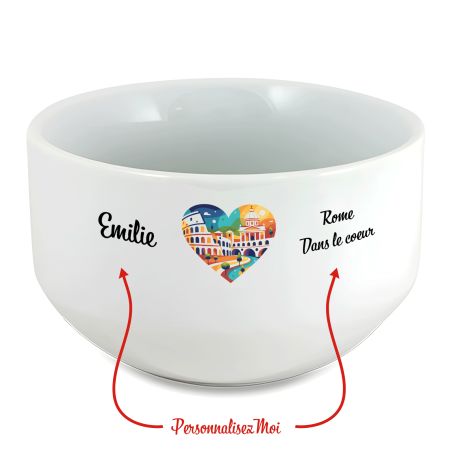 Bol petit déjeuner personnalisable Ville : Rome dans le coeur