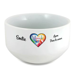 Bol petit déjeuner personnalisable Ville : Lyon dans le coeur