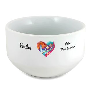 Bol petit déjeuner personnalisable Ville : Lille dans le coeur
