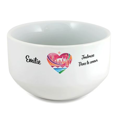 Bol petit déjeuner personnalisable Ville : Toulouse dans le coeur