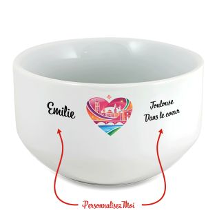 Bol petit déjeuner personnalisable Ville : Toulouse dans le coeur