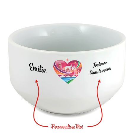 Bol petit déjeuner personnalisable Ville : Toulouse dans le coeur