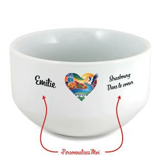 Bol petit déjeuner personnalisable Ville : Strasbourg dans le coeur