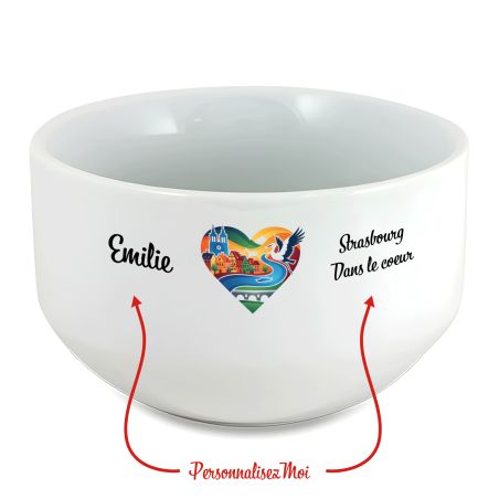 Bol petit déjeuner personnalisable Ville : Strasbourg dans le coeur