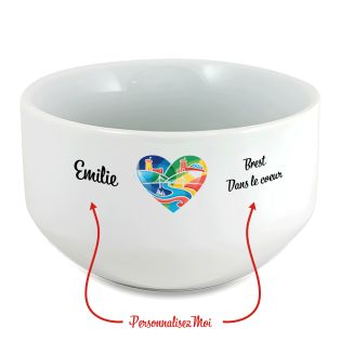 Bol petit déjeuner personnalisable Ville : Brest dans le coeur