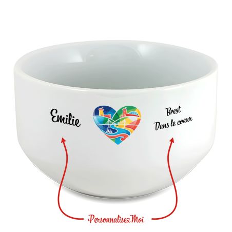 Bol petit déjeuner personnalisable Ville : Brest dans le coeur