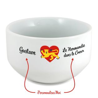 Bol petit déjeuner personnalisable Région : La Normandie dans le coeur