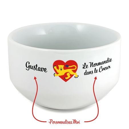 Bol petit déjeuner personnalisable Région : La Normandie dans le coeur