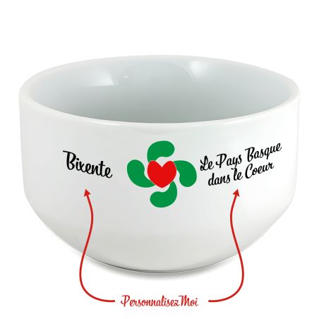 Bol petit déjeuner personnalisable Région : Le pays Basque dans le coeur