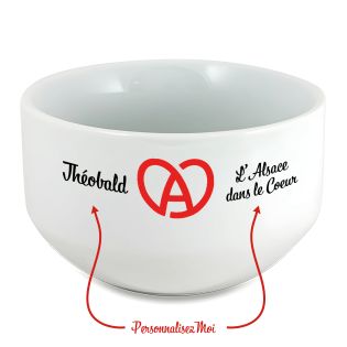Bol petit déjeuner personnalisable Région : L'Alsace dans le coeur