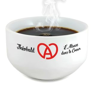 Bol petit déjeuner personnalisable Région : L'Alsace dans le coeur