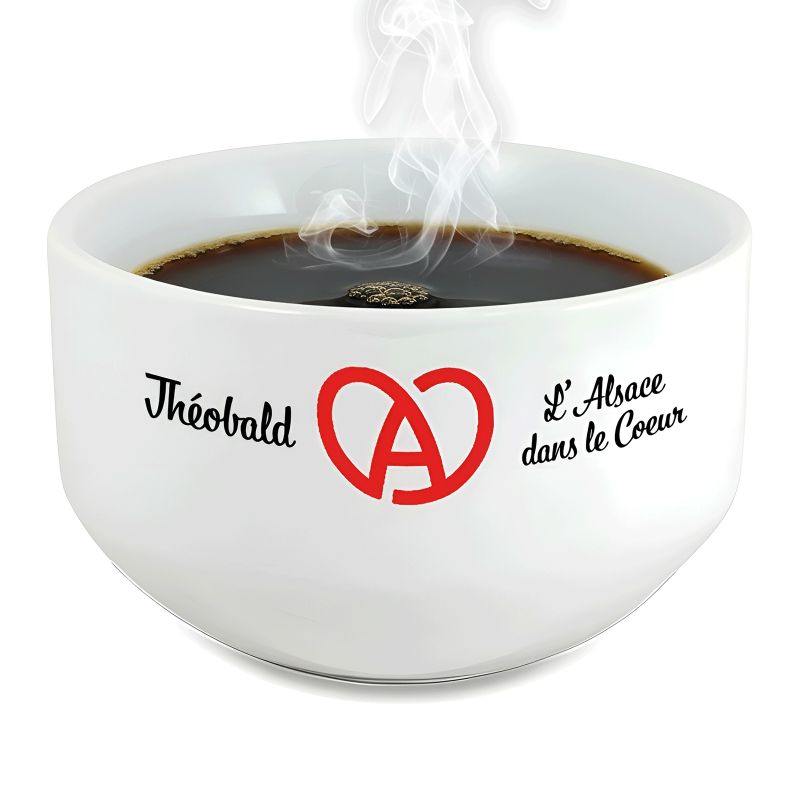 Bol petit déjeuner personnalisable Région : L'Alsace dans le coeur Bol petit déjeuner personnalisable Région : L'Alsace dans le coeur