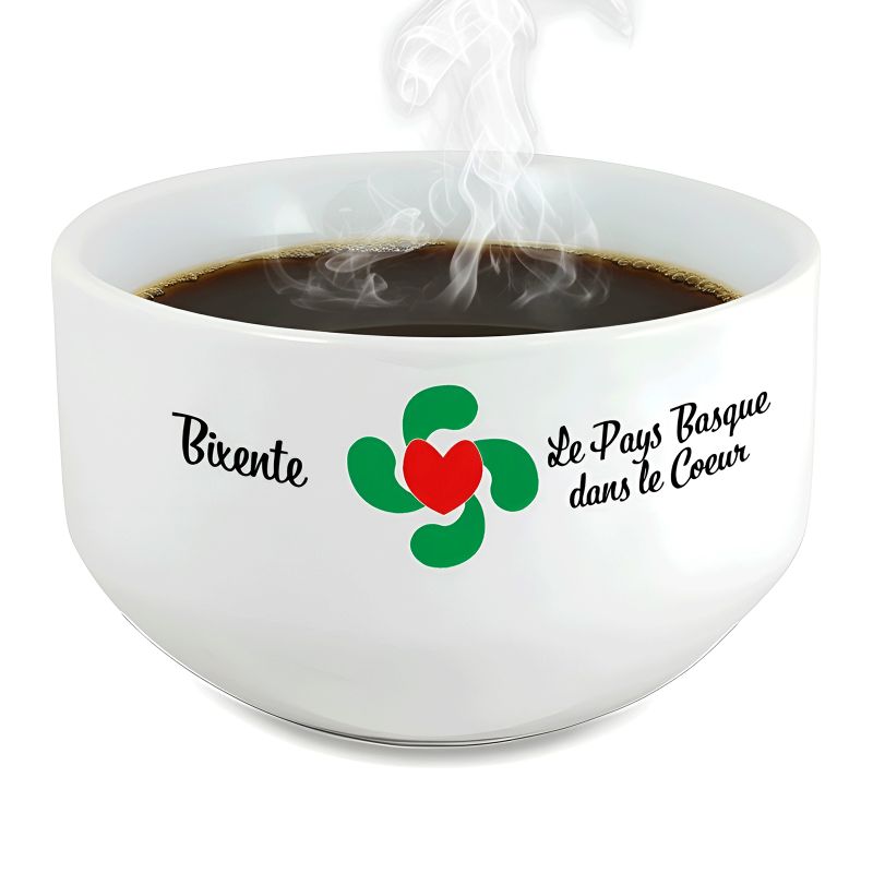 Bol petit déjeuner personnalisable Région : Le pays Basque dans le coeur Bol petit déjeuner personnalisable Région : Le pays Basque dans le coeur