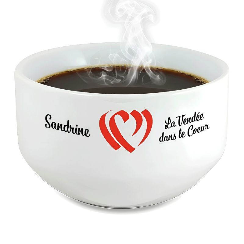 Bol petit déjeuner personnalisable Région : La Vendée dans le coeur Bol petit déjeuner personnalisable Région : La Vendée dans le coeur