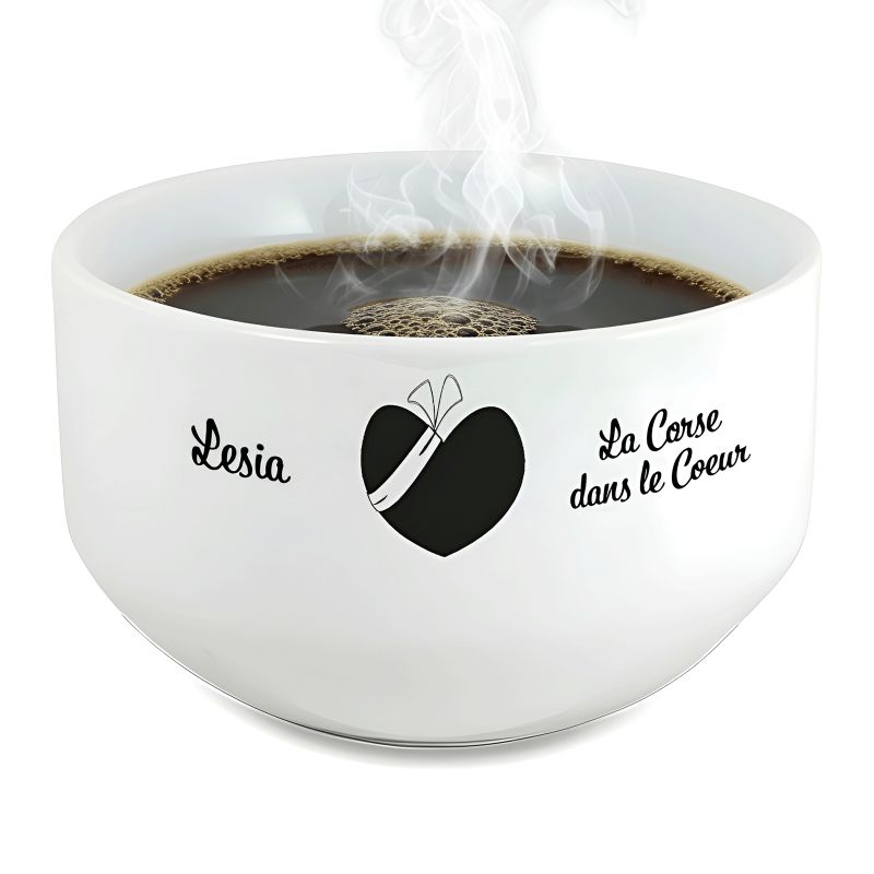 Bol petit déjeuner personnalisable Région : La Corse dans le coeur Bol petit déjeuner personnalisable Région : La Corse dans le coeur