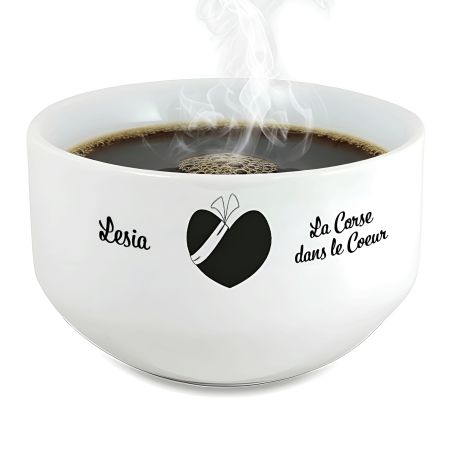 Bol petit déjeuner personnalisable Région : La Corse dans le coeur