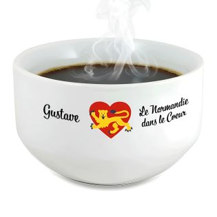 Bol petit déjeuner personnalisable Région : La Normandie dans le coeur