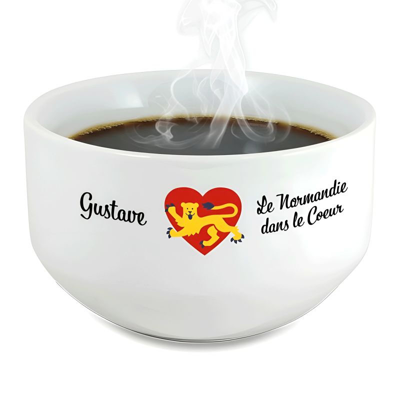Bol petit déjeuner personnalisable Région : La Normandie dans le coeur Bol petit déjeuner personnalisable Région : La Normandie dans le coeur