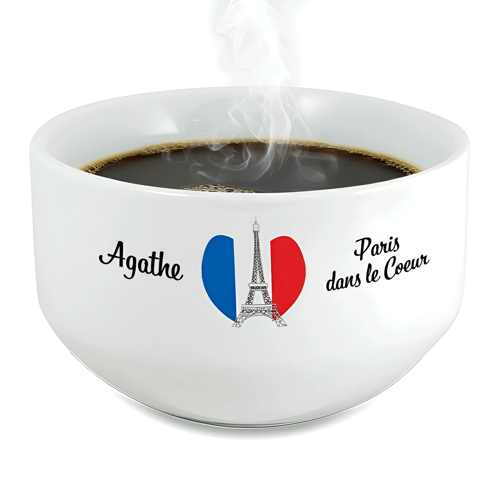 Bol petit déjeuner personnalisable Ville : Paris dans le coeur