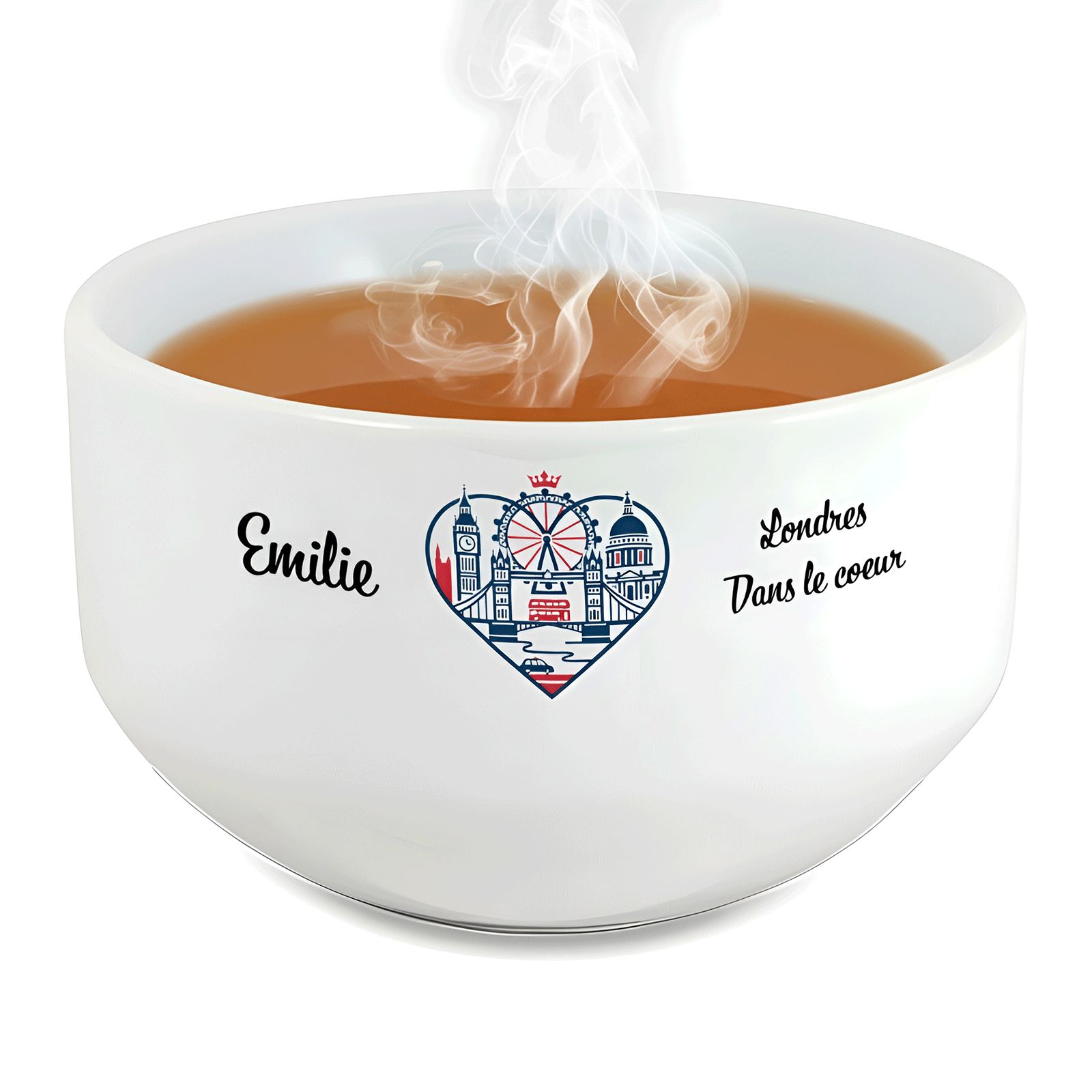 Bol petit déjeuner personnalisable Ville : Londres dans le coeur