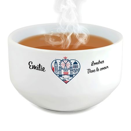 Bol petit déjeuner personnalisable Ville : Londres dans le coeur