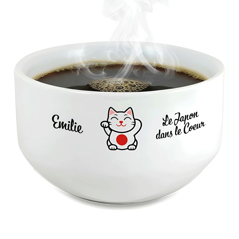 Bol petit déjeuner personnalisable Pays : Le Japon dans le coeur Bol petit déjeuner personnalisable Pays : Le Japon dans le coeur