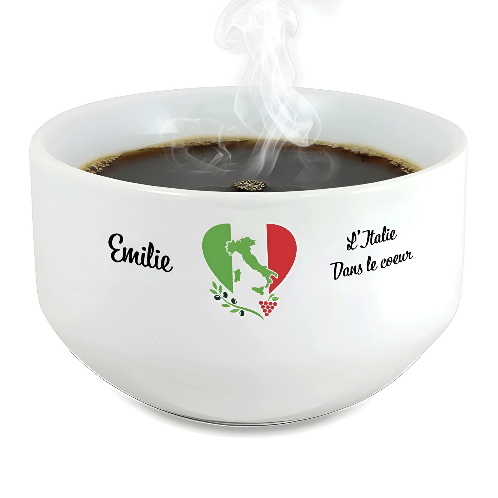 Bol petit déjeuner personnalisable Pays : L'Italie dans le coeur