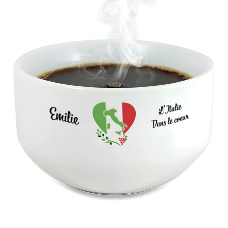 Bol petit déjeuner personnalisable Pays : L'Italie dans le coeur