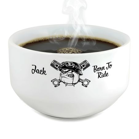 Bol petit déjeuner personnalisable Humour : Born To Ride