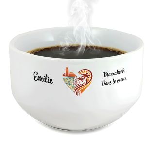 Bol petit déjeuner personnalisable Ville : Marrakech dans le coeur