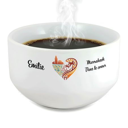 Bol petit déjeuner personnalisable Ville : Marrakech dans le coeur